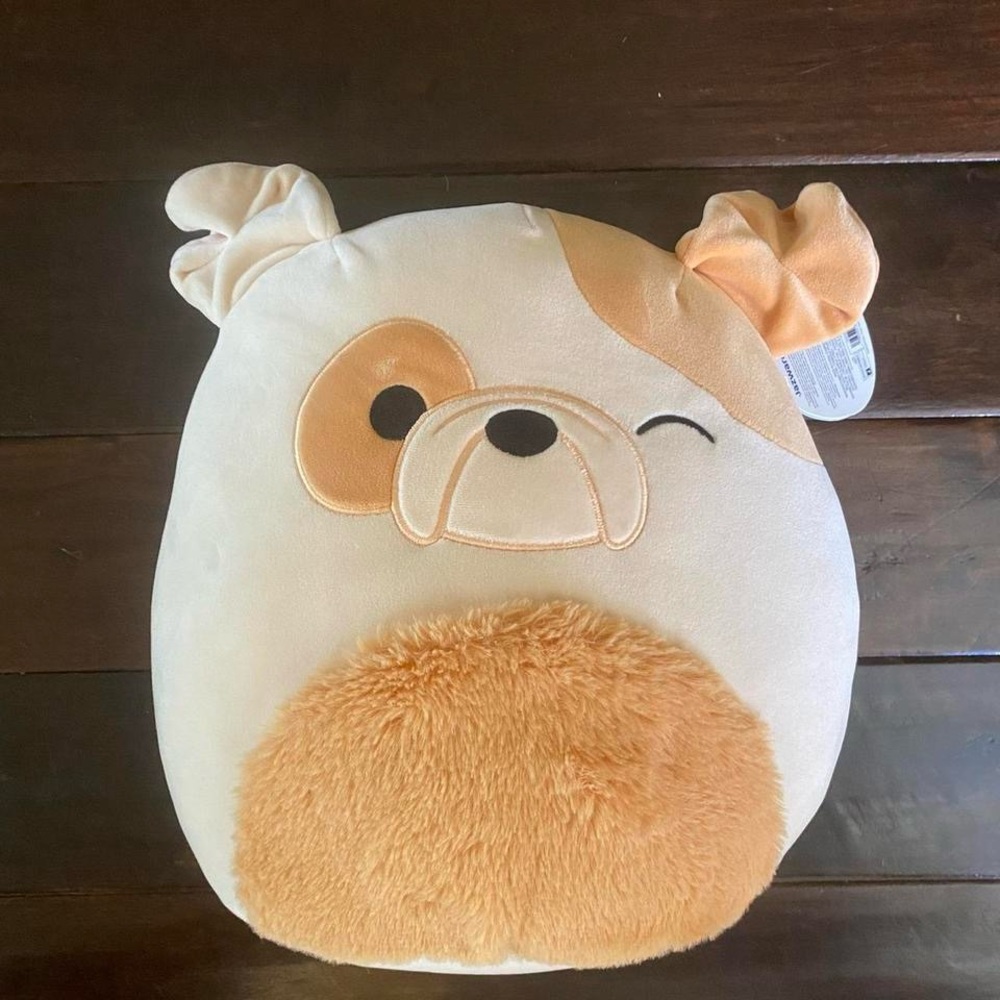 Squishmallows Cream and Tan Bulldog Plush